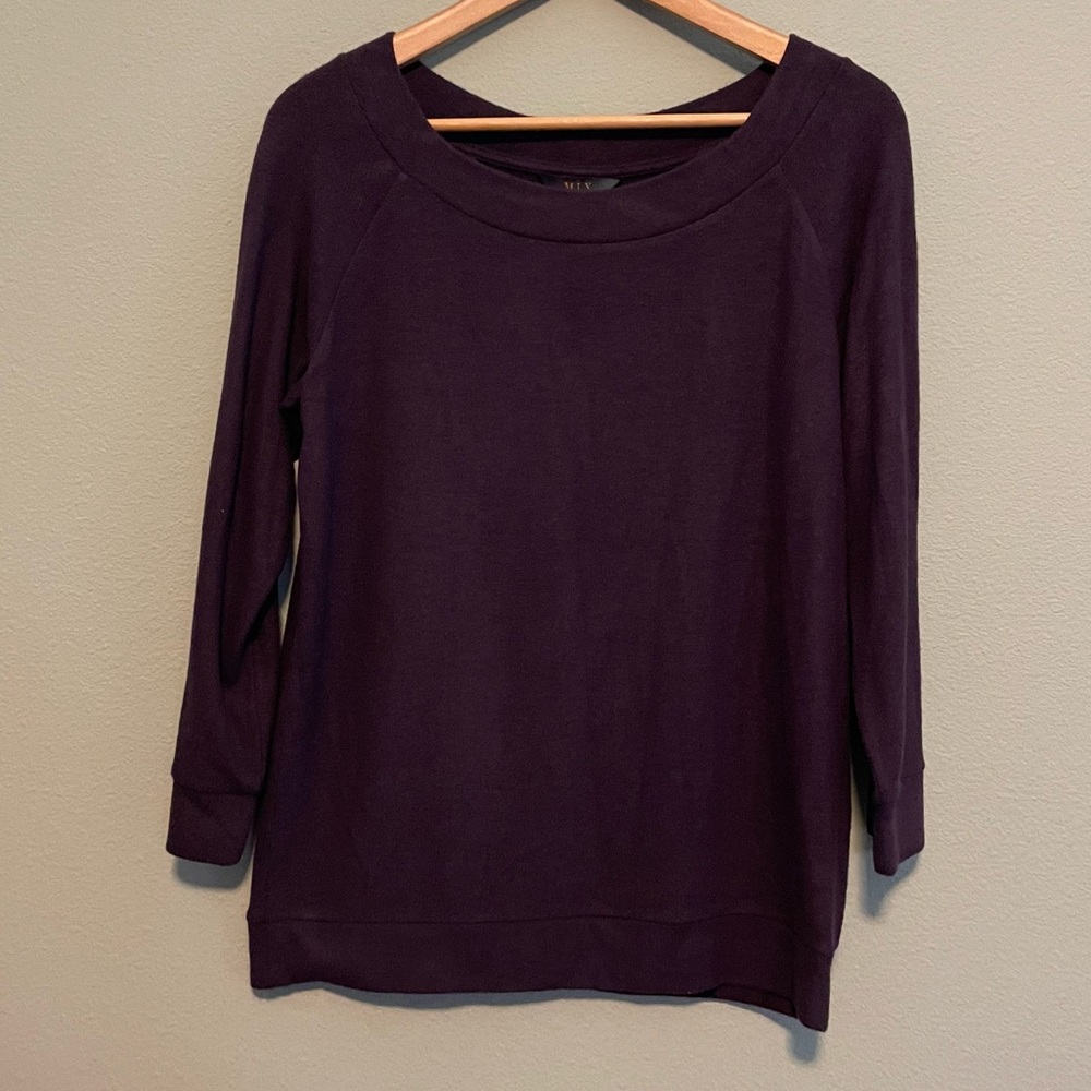 Mix by 41 Hawthorn - Paulsen Brushed Knit in Dark Purple - Size Medium